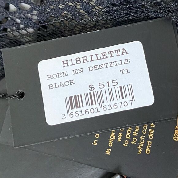 NWT Maje Riletta Maxi Black Dress Lace Sheer Floral Size S - Picture 11 of 14